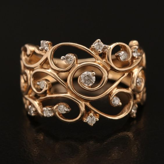 Vintage rose ring sales
