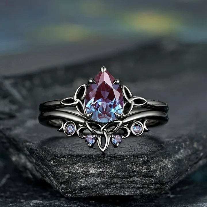 Lila Stein geschichteten Ring