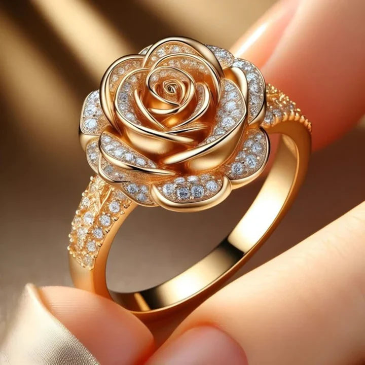 Exotischer Ring mit Zirkonia aus Roségold
