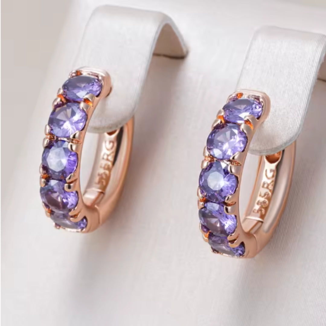 Lila Elegante Ohrringe Gold