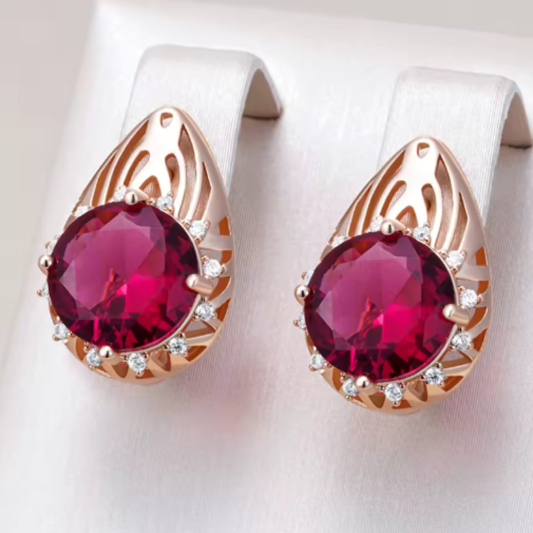 Elegante gold-rote Ohrringe