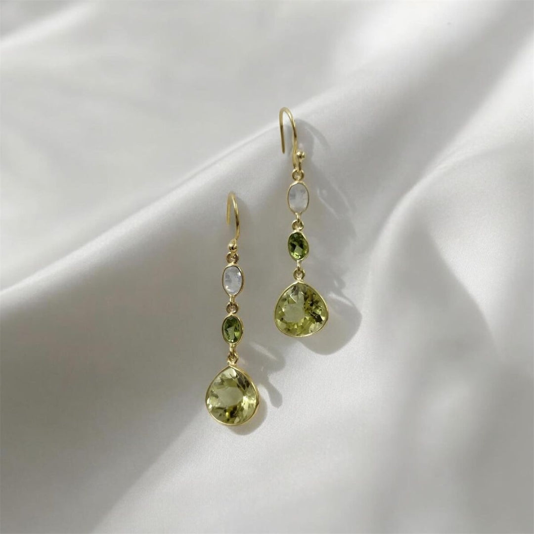 Elegante Ohrringe aus grünem Kristall