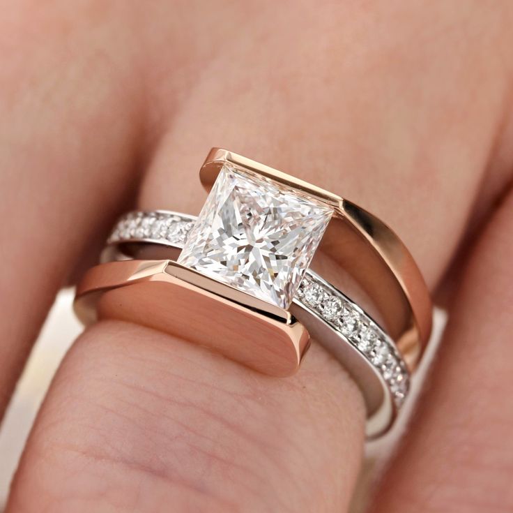 Vintage Diamantring mit Prinzessinnenschliff