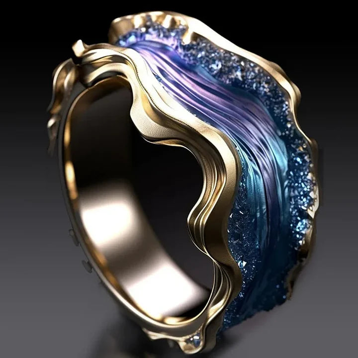 Goldener Vintage-Ozeanring