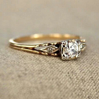 Vintage Zirkonia Feingold Ring