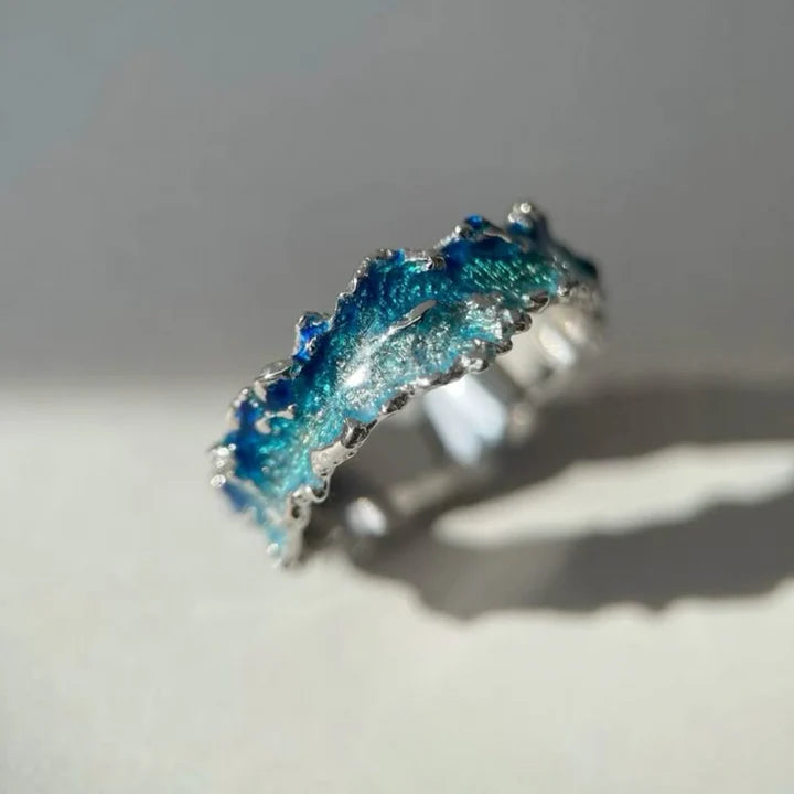 Vintage Blue Ocean Silber Ring