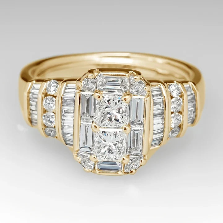 Weißes Glas Goldener Ring