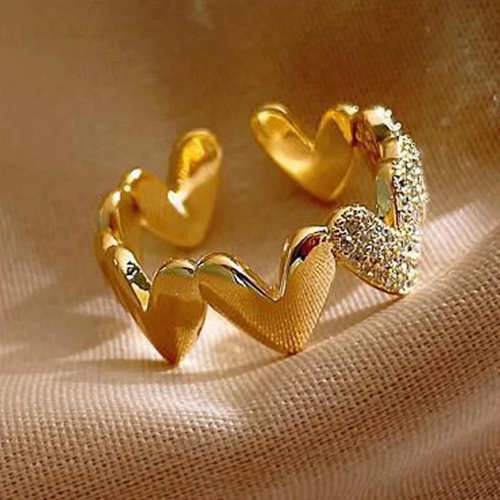 Golden Spark Herz Ring