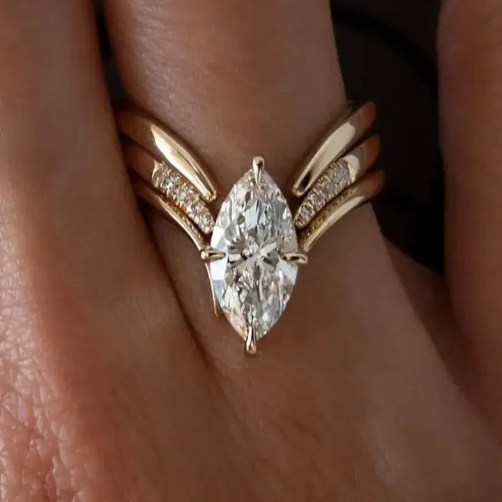 Tropfenkronen-Goldring