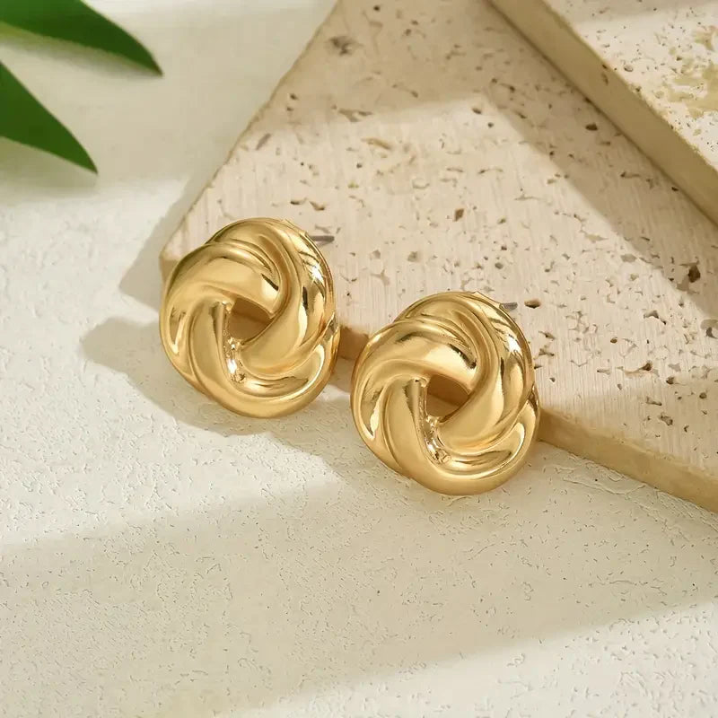 Vintage Spirale Goldene Ohrringe