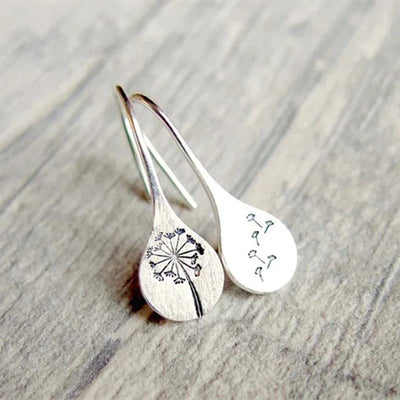 925 Sterling Silber Löwenzahn-Ohrringe